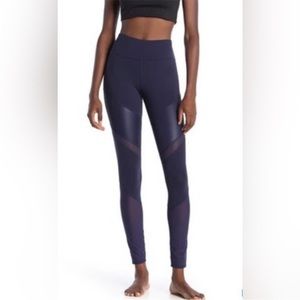 Alo Yoga Sheila Mesh Leggings Cutout Navy Blue Size Medium